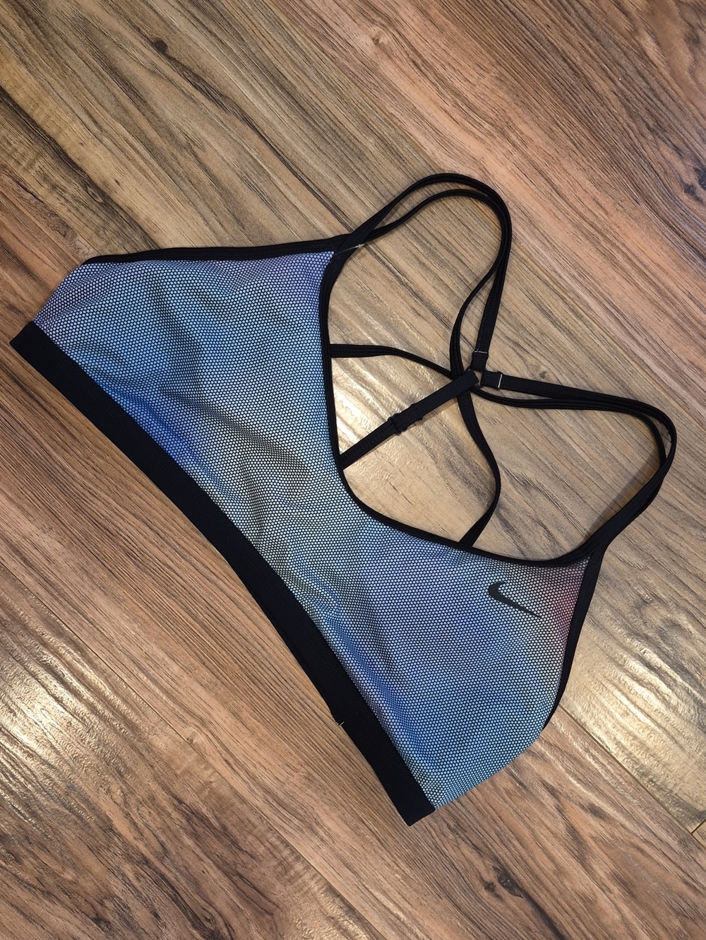 Nike - Like Nww Blue Gradient Sports Bra with Strappy Back